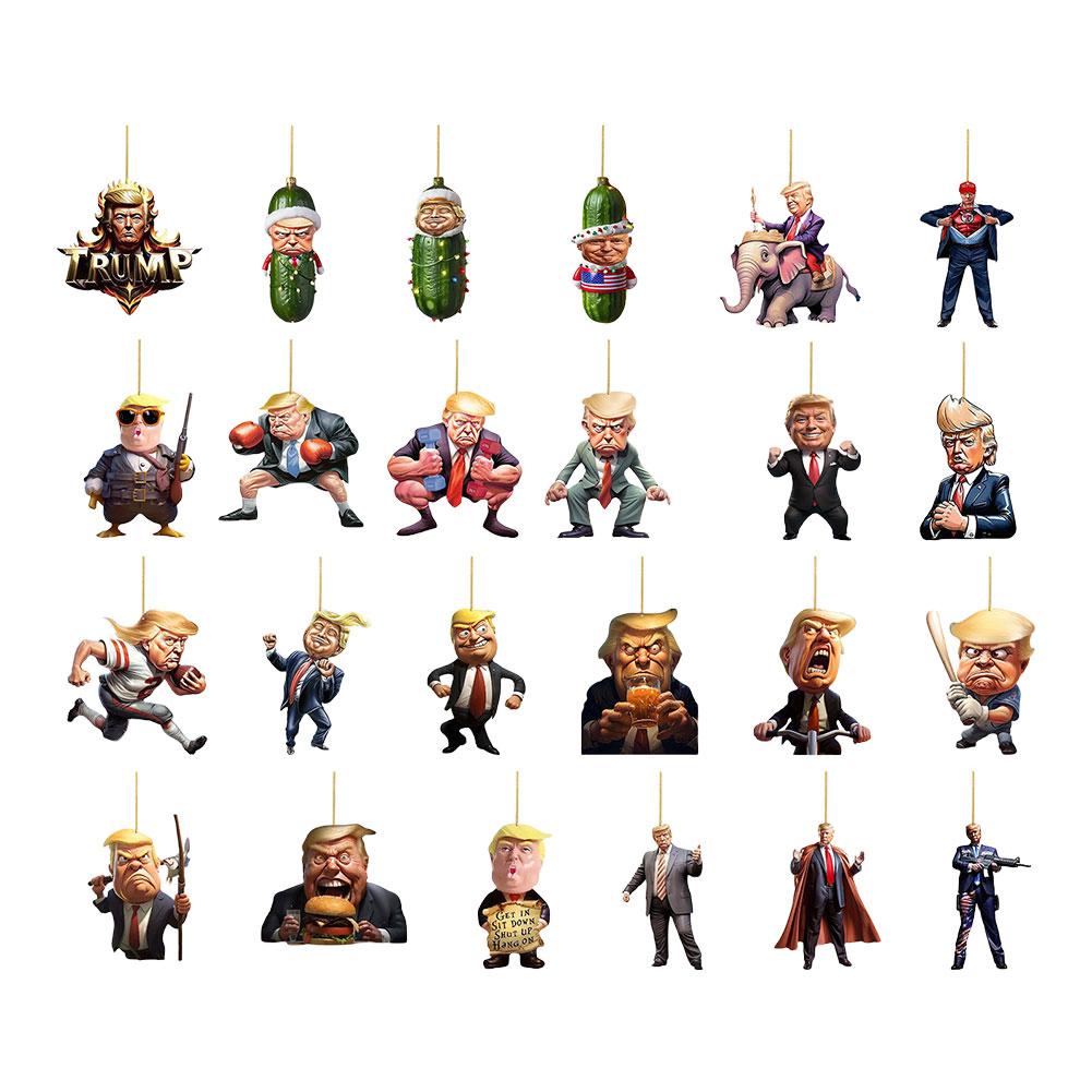Unique Christmas Advent Calendar 2024 Featuring Trump Ornaments for Supporters 24 Day Countdown Gift