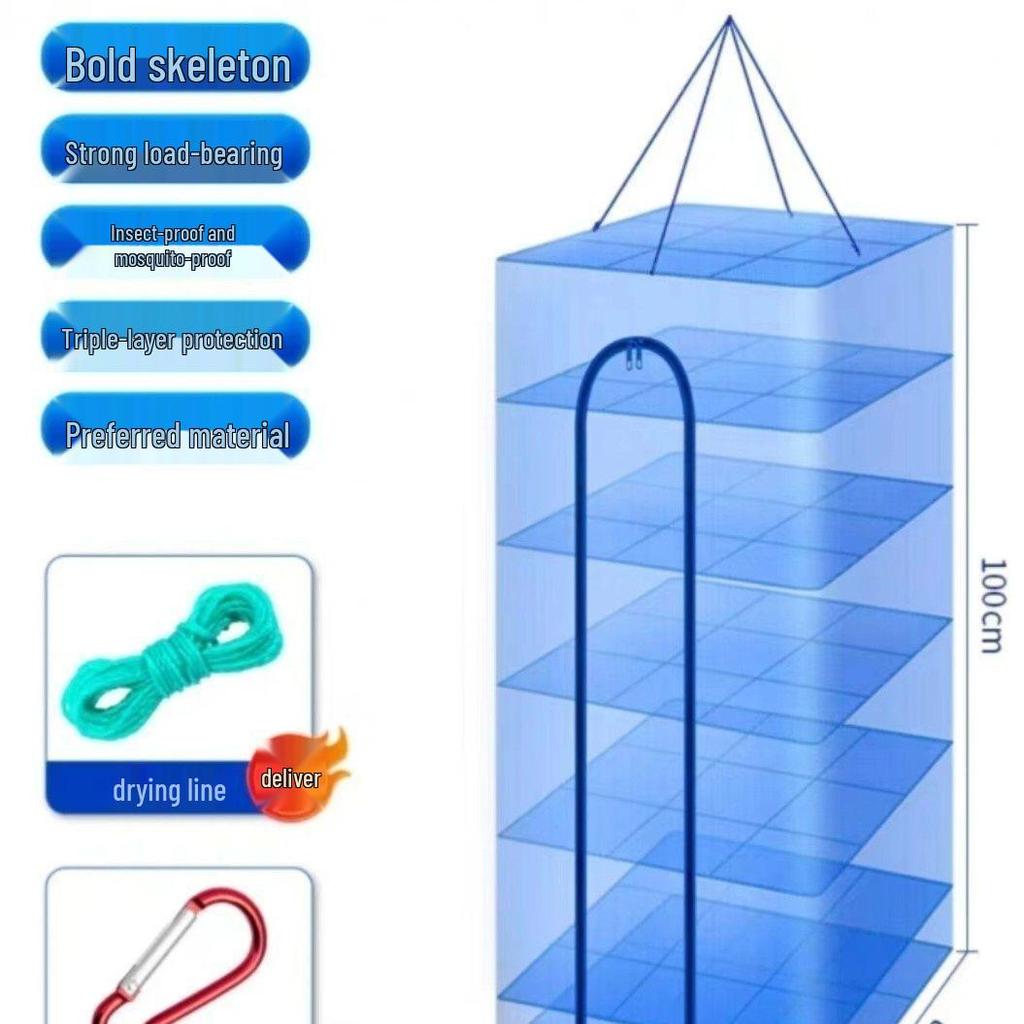Extra Thick Encrypted Folding Multi-Layer Fly-Proof Fish and Dried Goods Drying Cage