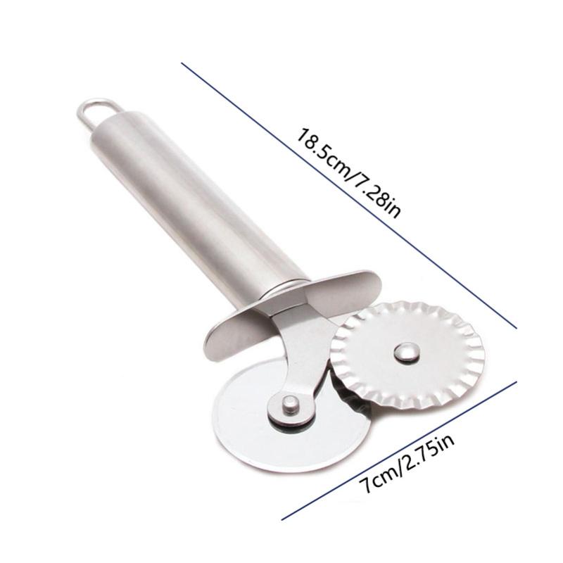 Dvouválcový kráječ na pizzu Kráječ těsta s kulatou plotýnkou Nůž na krajky