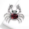 Animal Crab Brooch Pin Metal Rhinestone Crystal Badge Cardigan Sweater Lapel Pins Luxulry Jewelry For Women Accessories
