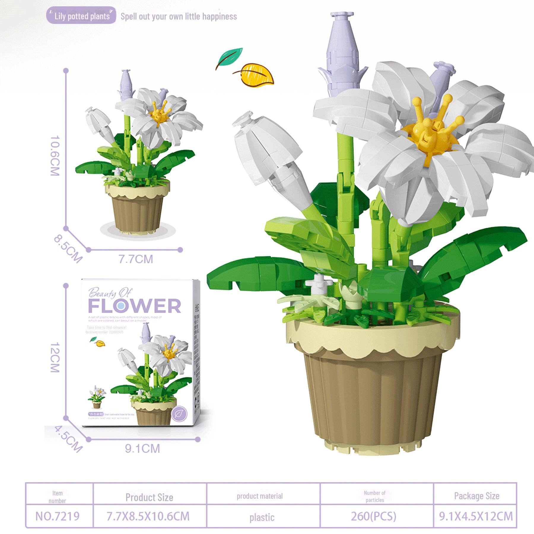 

Мини-конструкторы «Вечный цветок»: Декоративные настольные цветочные горшки для подарков