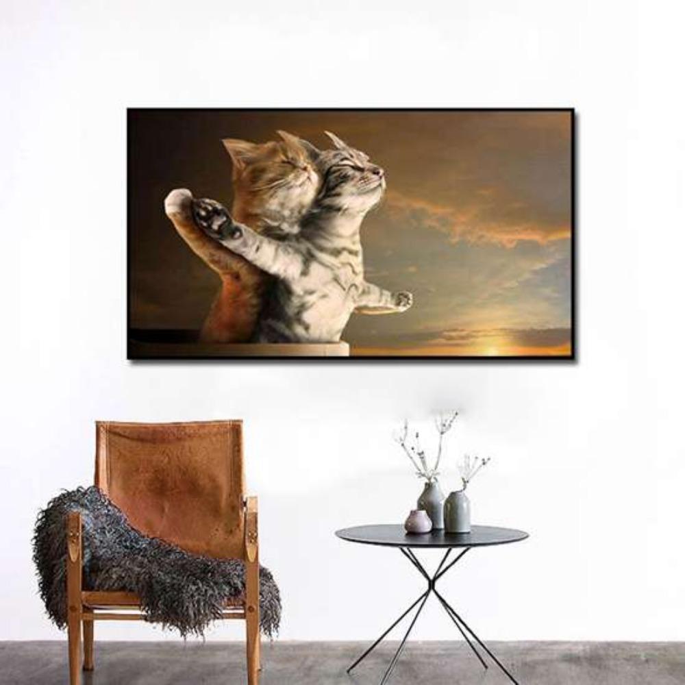 Creative Romantic Funny Cat Titanic Poster Home Decoration Digital Print Canvas Painting Background Wall Decoration