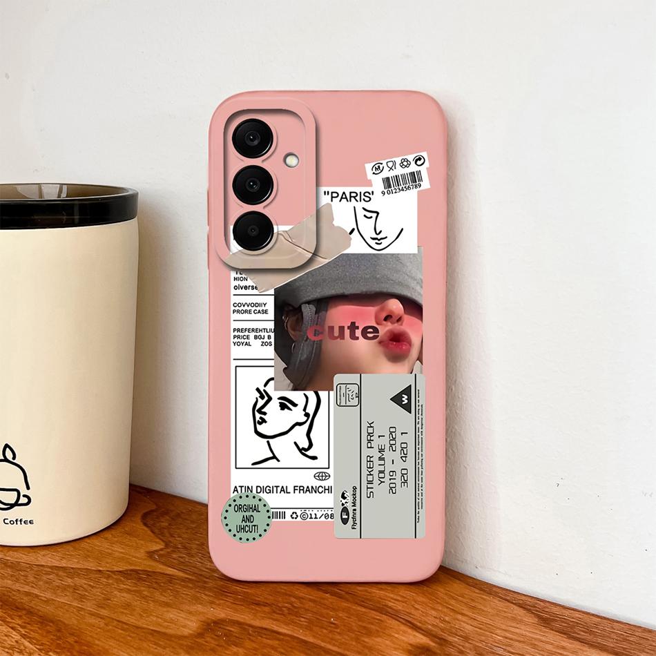 

For Samsung Galaxy A37 A57 A17 A07 Phone Case Cute Astronaut Smooth Liquid Silicone Full Coverage Anti Drop Soft Durable Bumper Galaxy A07