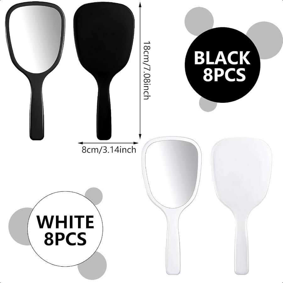 

16 шт. Ручное зеркало с ручкой Пластиковое дорожное косметическое зеркало для путешествий 3,15 дюйма в ширину 7,09 дюйма в длину United States