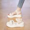 Fashion Sandals Straps 2025 Women's Suit Female Beige Clogs with Heel Open Toe Summer Shoes  New Black Gladiator Fashion Low Thick Peep