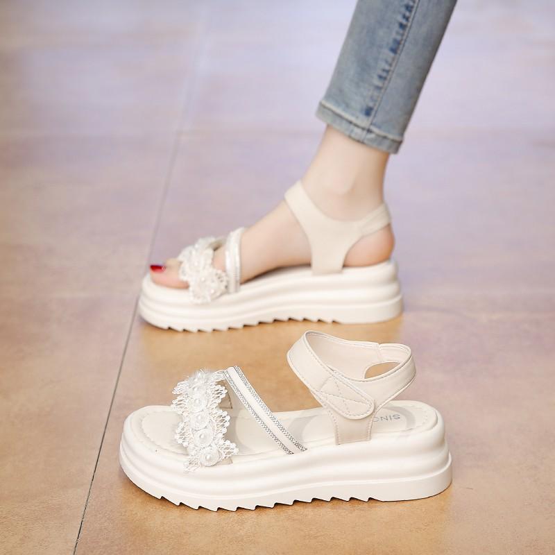 Sandals Straps 2025 Women's Suit Female Beige Clogs with Heel Open Toe Summer Shoes New Black Gladiator Low Thick Peep