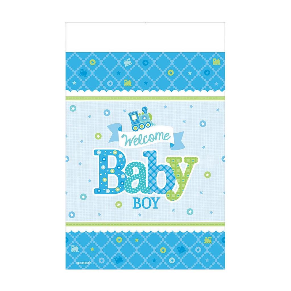 Amscan Welcome Baby Boy Paper Train Baby Shower Party Table Cover