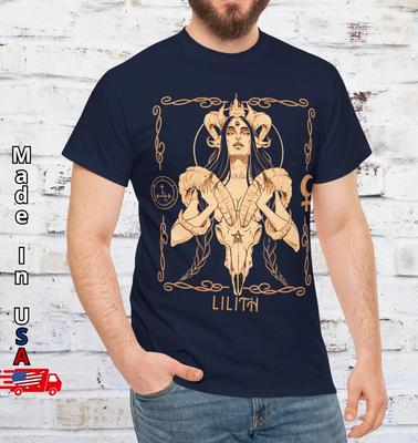Maglietta Diabolica Lilith Occultismo Baphomet Diavolo T-shirt Demone Abbigliamento Black Metal