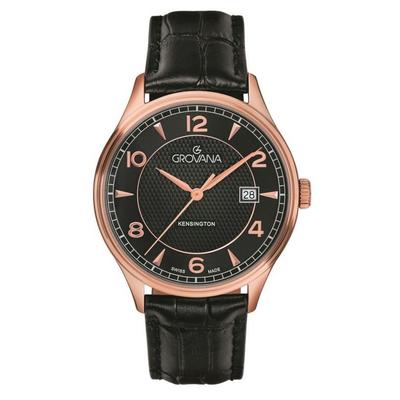 Kensington Classic Leather Strap Black Dial Quartz 1305.1567 Men's Watch