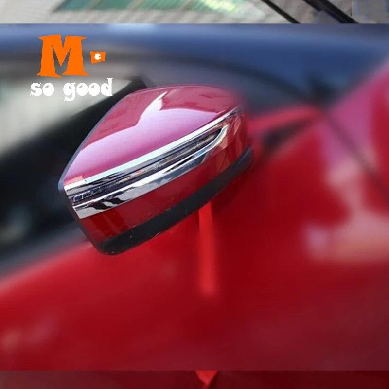 2017 2018  For Nissan Leaf Car Rearview Mirror Decoration Strip Cover Trim ABS Chrome Auto Exterior Styling Accessories 2pcs