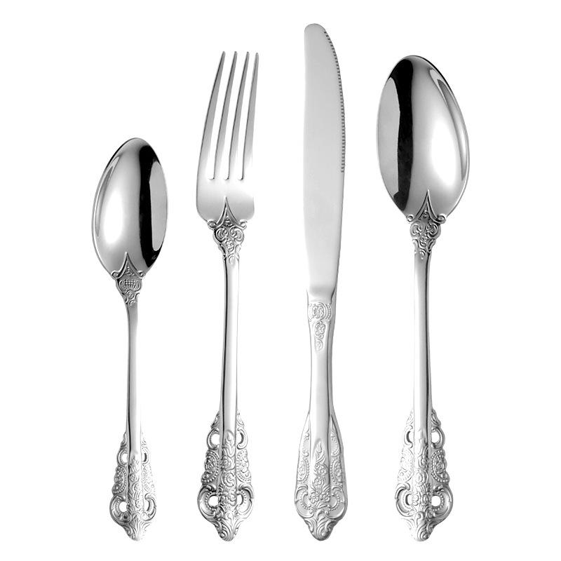Stainless Steel Cutlery Set Knife Fork Spoon Set 4-piece Set Western Food Tableware Kitchen Accessories Coffee Spoon Fruit Fork