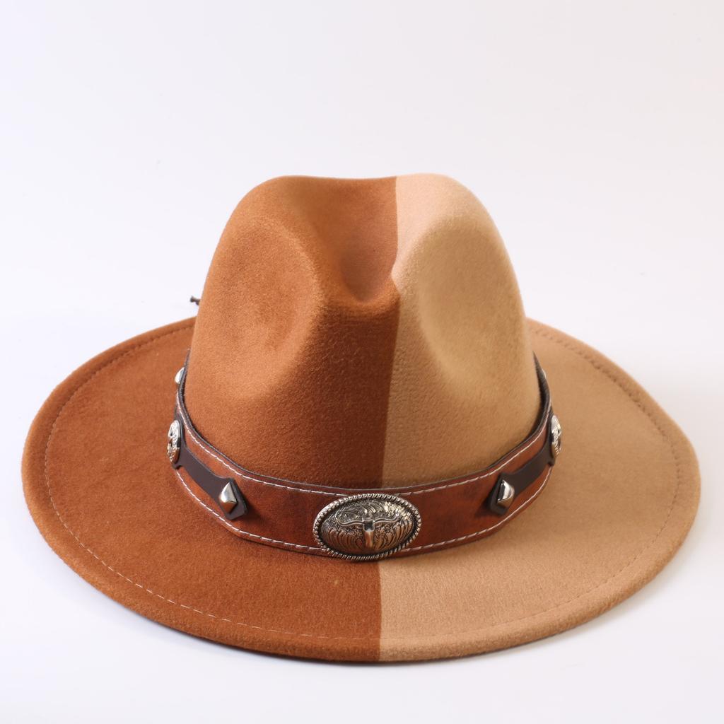 Popular European and American Classic Double-color Wide-brimmed Top Hat Men's and Women's Fashion OL Style Cowboy Hat Jazz Hat
