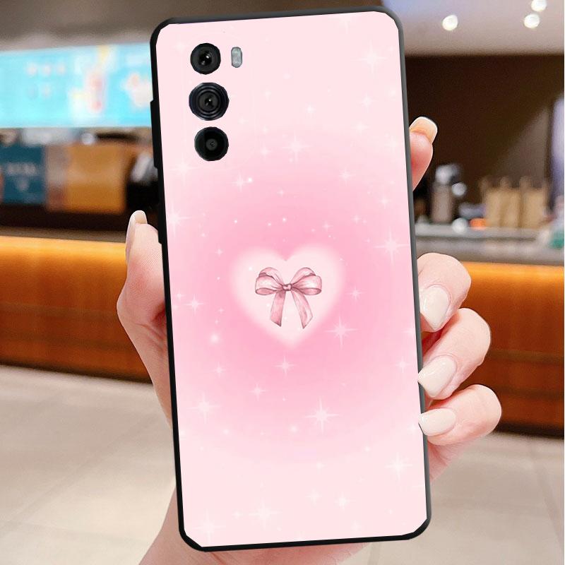 

Pink Coquette Ribbon Bow Phone Case For Motorola Edge 60 50 40 Pro 60 50 40 30 Ultra Neo Fusion Moto G Play G Stylus G Carcasas Moto edge 60 neo