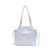 Lazy relaxation bag women's 2025 new fairy lace canvas bag large capacity polka dot versatile tote bag