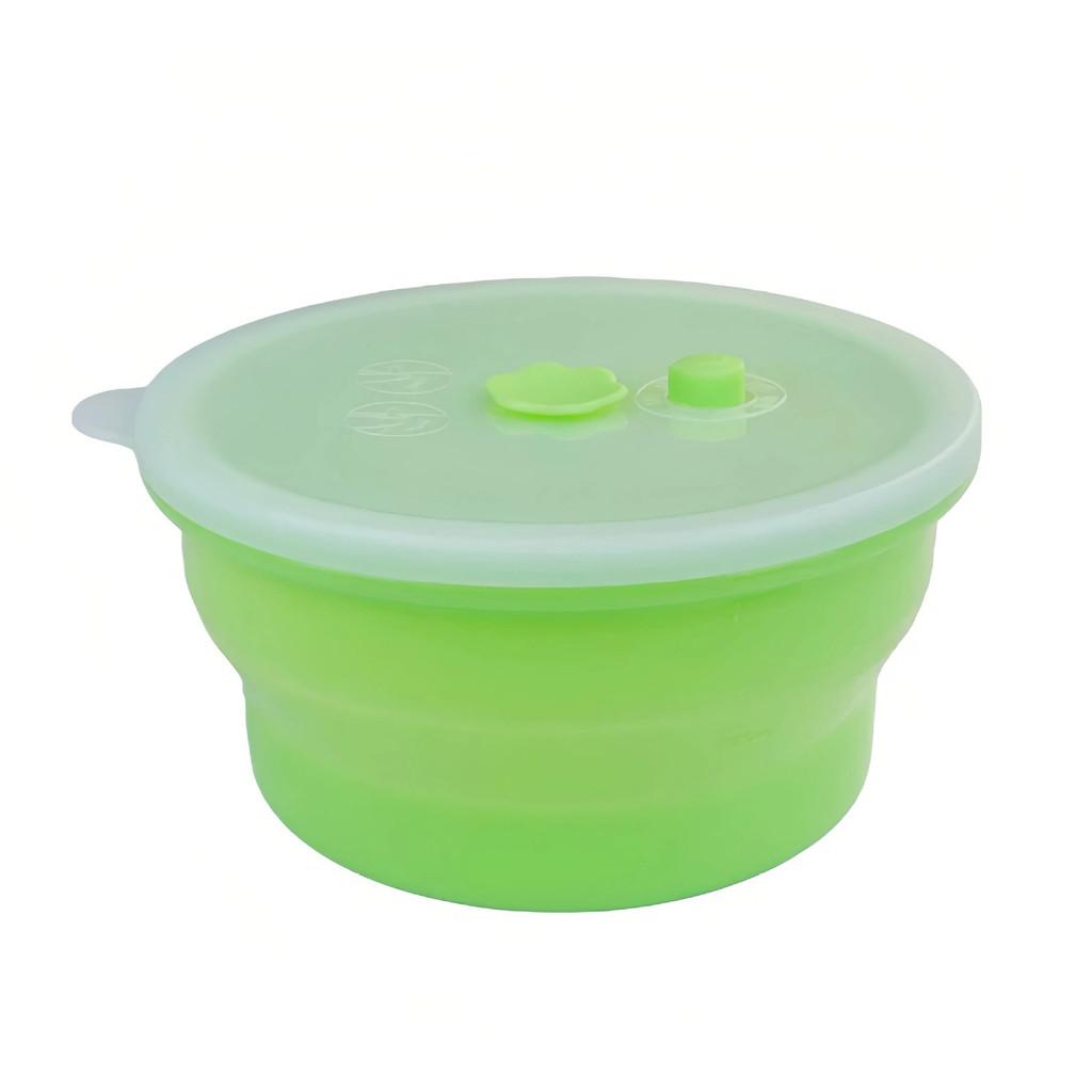 Silicone Food Storage Container With Foldable Design For Refrigerator Organization And Freshness