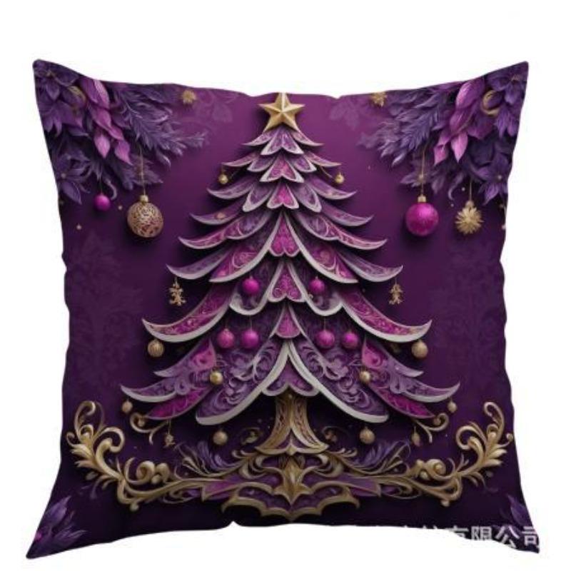 Christmas Snowman Pillow Cover Christmas Tree Gift Pile Home Bedroom Decoration Cushion Cover Bedside Pillow