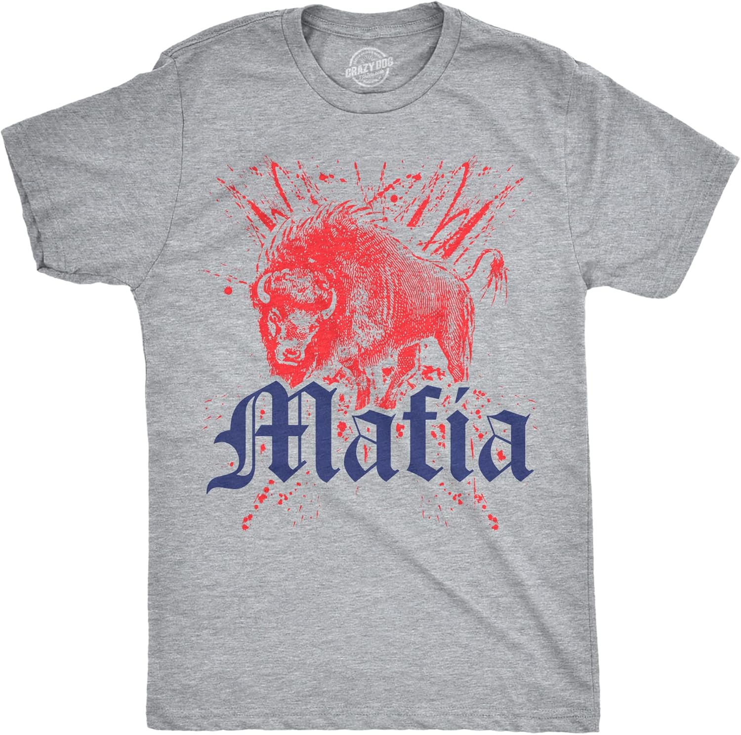 Mens Buffalo Mafia T Shirt Funny Football Graphic Novelty Tee for Guys Unisex T-Shirt S
