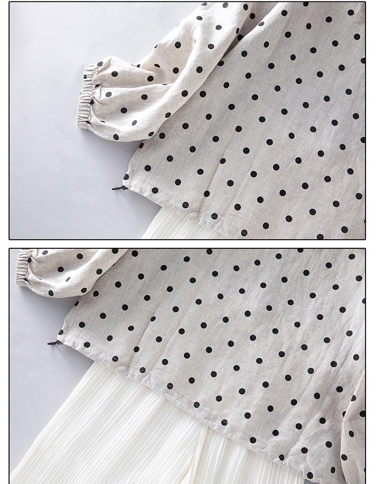 Felpa Giacca con Cappuccio e Zip a Pois in Lino Primavera 2026 per Donna
