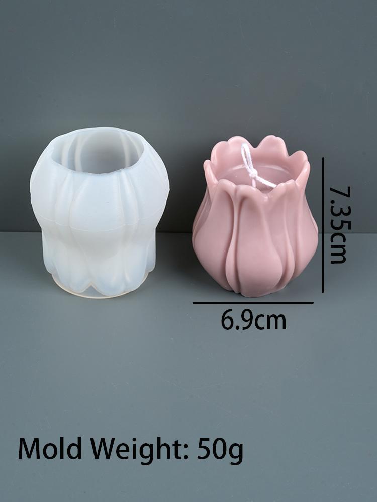 

3D тюльпан цветок свеча форма ароматерапия свечи изготовление своими руками мыло ручной работы подсвечник смола силиконовые формы домашний декор свадьба GIF светло-серый