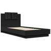 Bed Frame with Headboard Black 90 X 190 Cm Engineered Wood