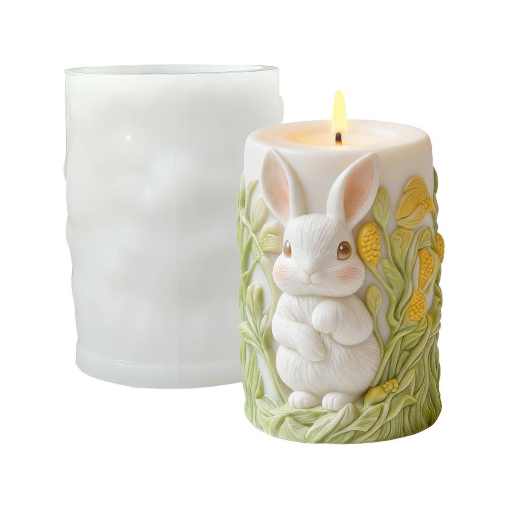 Kaninchen Kerzen Silikonform Umweltfreundliche Kaninchen Relief Bastelformen Blume Harzform Kindliche Osterkerzenform