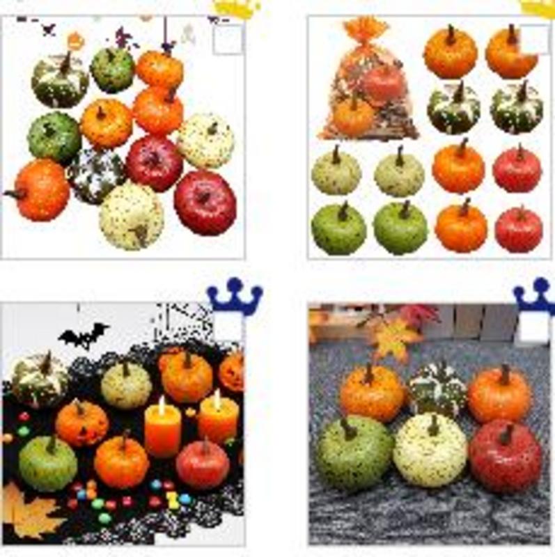 Fake Foam Pumpkin Set 12Pcs/set Colorful Simulated Pumpkins Ornament for Thanksgiving Fall Autamn Table Decoration