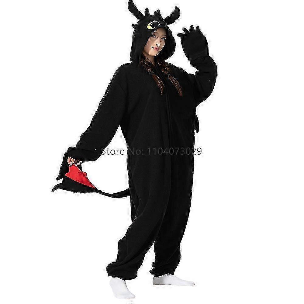 Tier Kigurumi Pyjama Halloween Onesie Erwachsene Cartoon Ohnezahn Pyjama Cosplay Party Damen Homewear