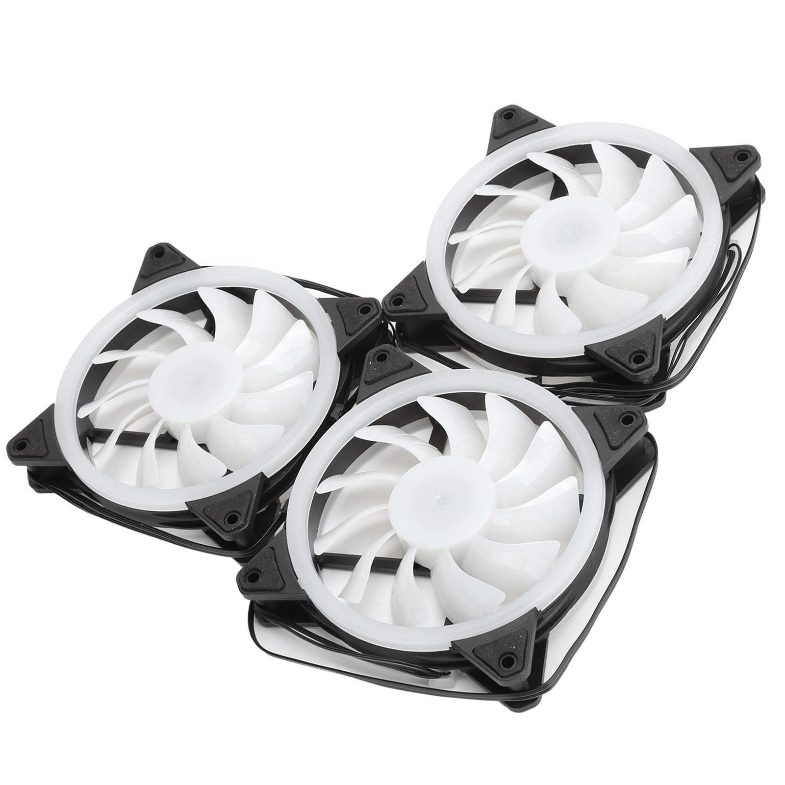 

Охлаждающий вентилятор для корпуса компьютера, 3 шт., бесшумный 6-контактный двойной RGB-подсветка с пультом дистанционного управления, 120 мм