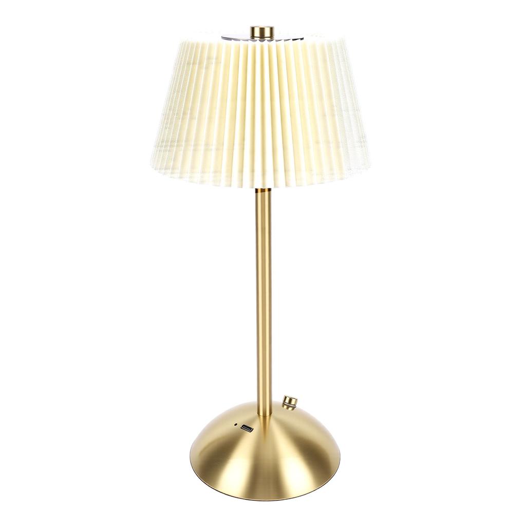 Pleated Table Lamp Cordless Touch Control   1200mAh Rechargeable Battery Operated Nightstand Lamp for Bedroom Living Room