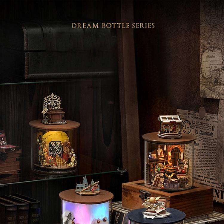 Dream Bottle Model Kit DIY Mini Doll House Handmade 3D Puzzle Assembly Toy Home Creative Room Bedroom Decoration with Furniture