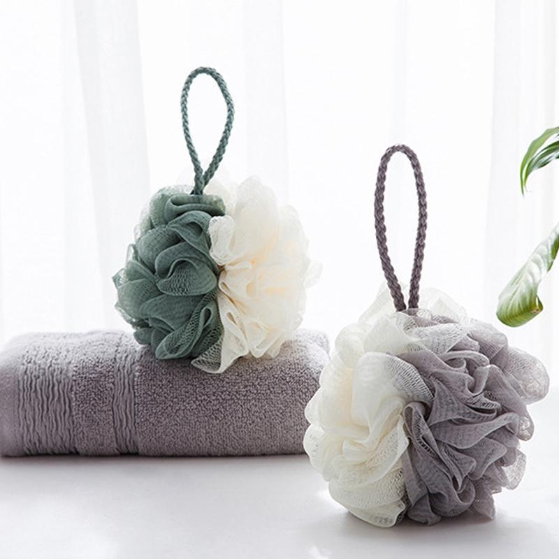 Weiche Netz Badeschleifen Hautreinigungsbürste Duschpuff Körperreiniger Peeling-Schwämme Badeblume Badezubehör