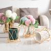 WTEMPO Ceramic Vases with Iron Stands Cylindrical Vases for Living Room Dining Table Decor Vases for TV Cabinet and Coffee Table Decor Vase Ornaments
