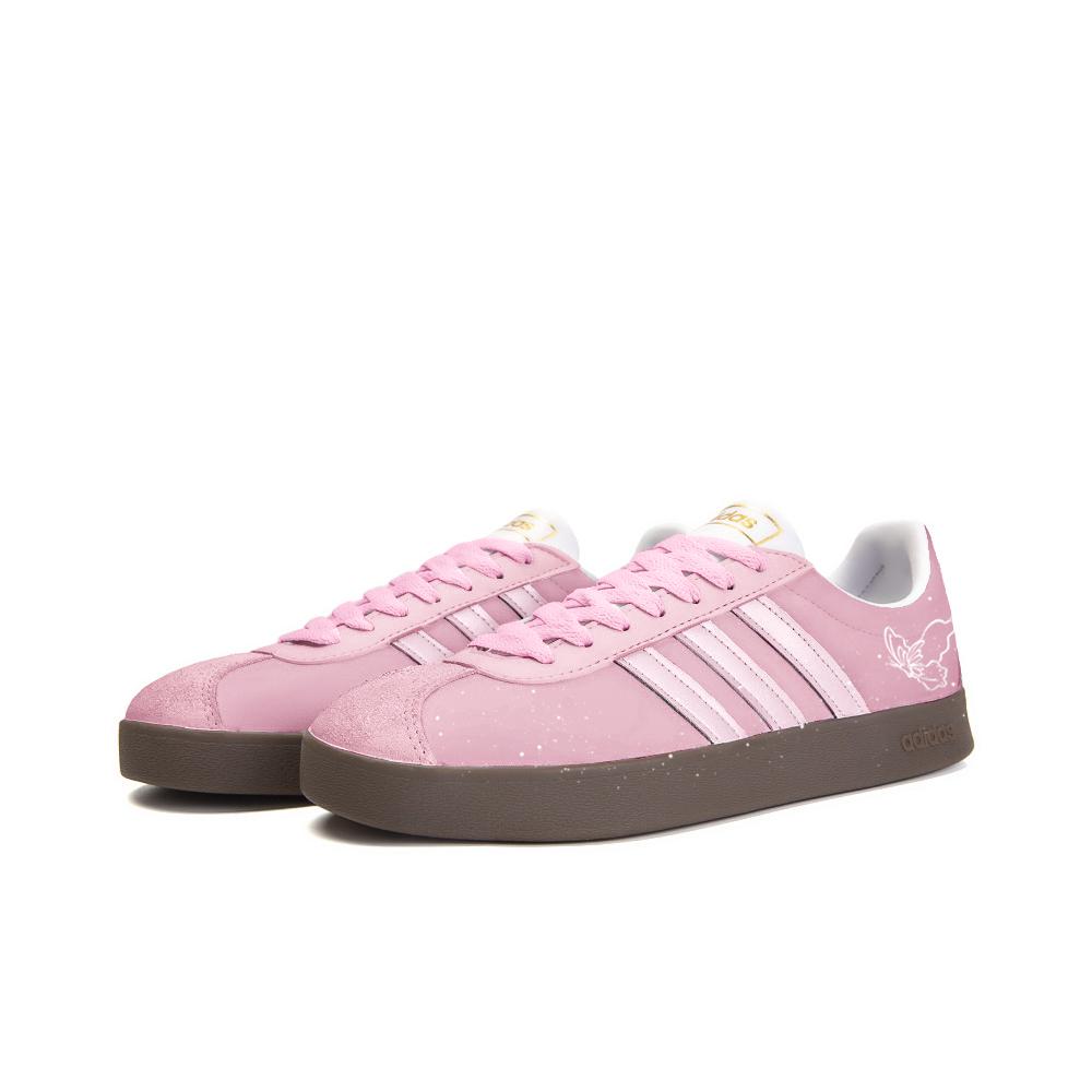 Adidas Neo VL Court 2.0 Leather Slip Resistant Abrasion Resistant Low top Skateboard Shoes Unisex Pink ID6015(Team746-)