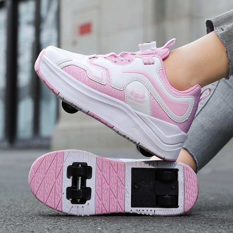 29-40 Children's Four-wheel Sports Shoes Detachable Flat Shoes Children's Skating Roller Skates Shoes for Kids