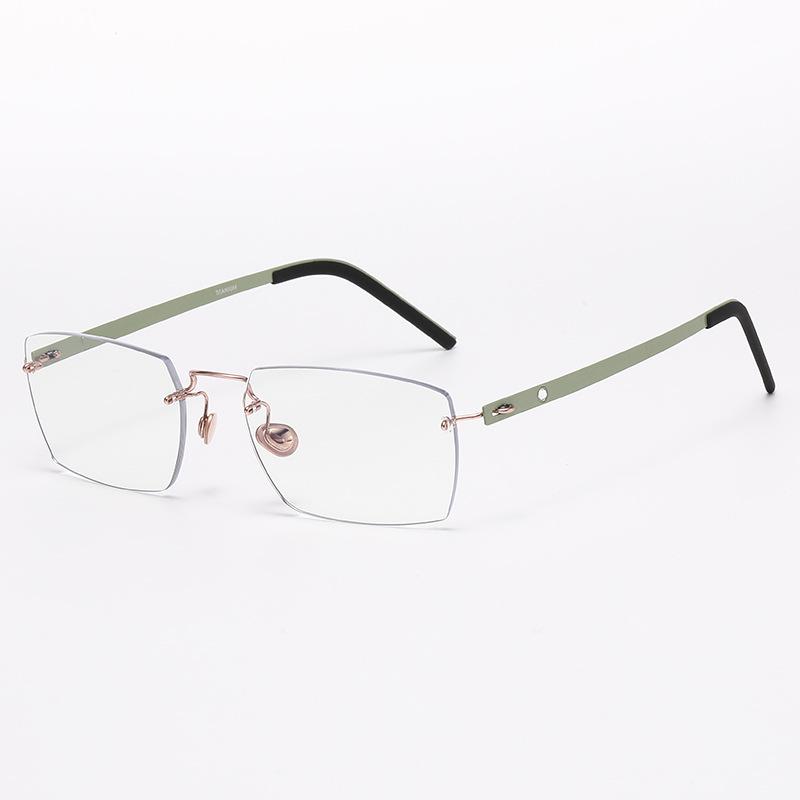 Summer Rimless Titanium Alloy Glasses: High-End Retro Light Luxury Unisex Frames
