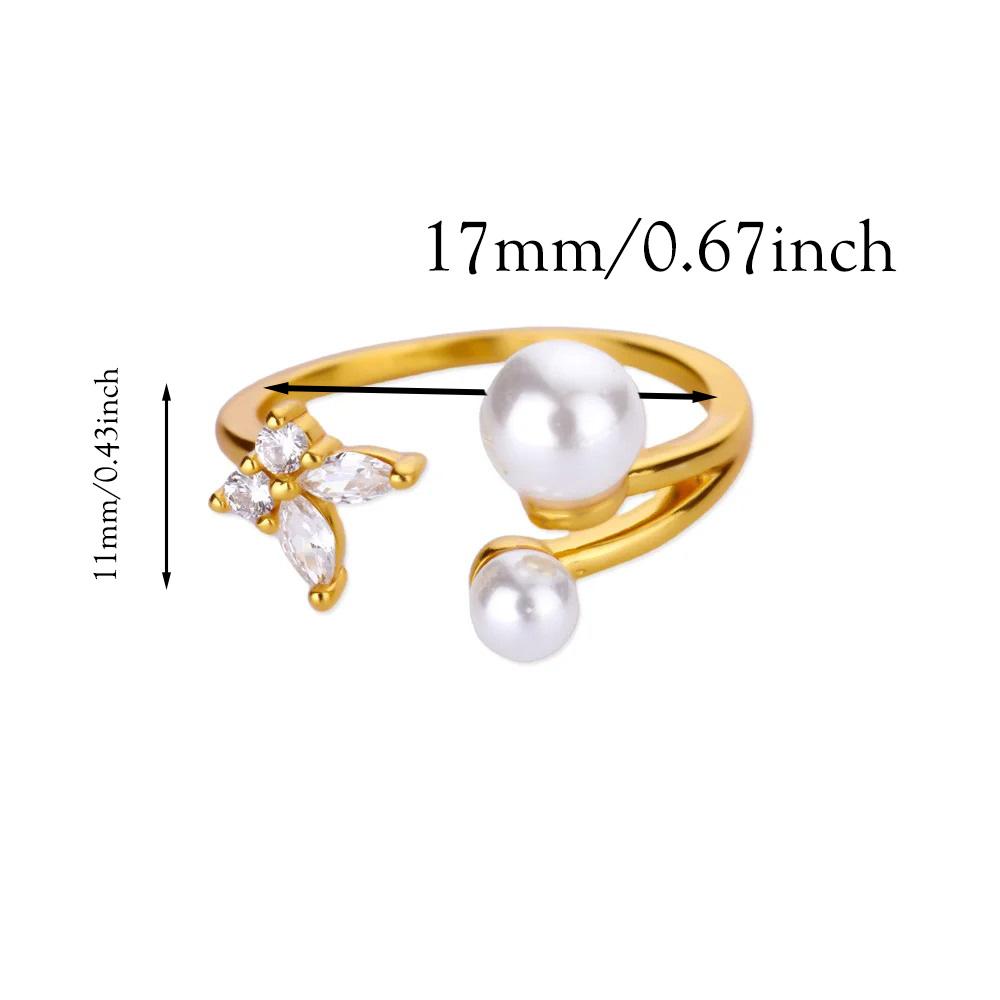 

Dainty Zircon Butterfly Open Ring For Women Party Elegant Gold Color Multiple Butterflies Animal Anillos Stainless Steel Jewelry resizable