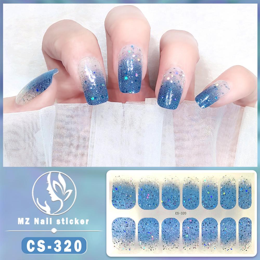 Nail Sticker Waterproof No-bake Gel Nail Polish Film Full Sticker Korean Multi-color Scallion Powder Nail Sticker Nail Sticker