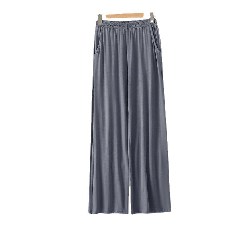 Pantaloni de pijama largi cu buzunare din bumbac modal pentru femei - Primăvară/Vară Casual cu croială lejeră, Mărimi mari, Potriviți pentru exterior