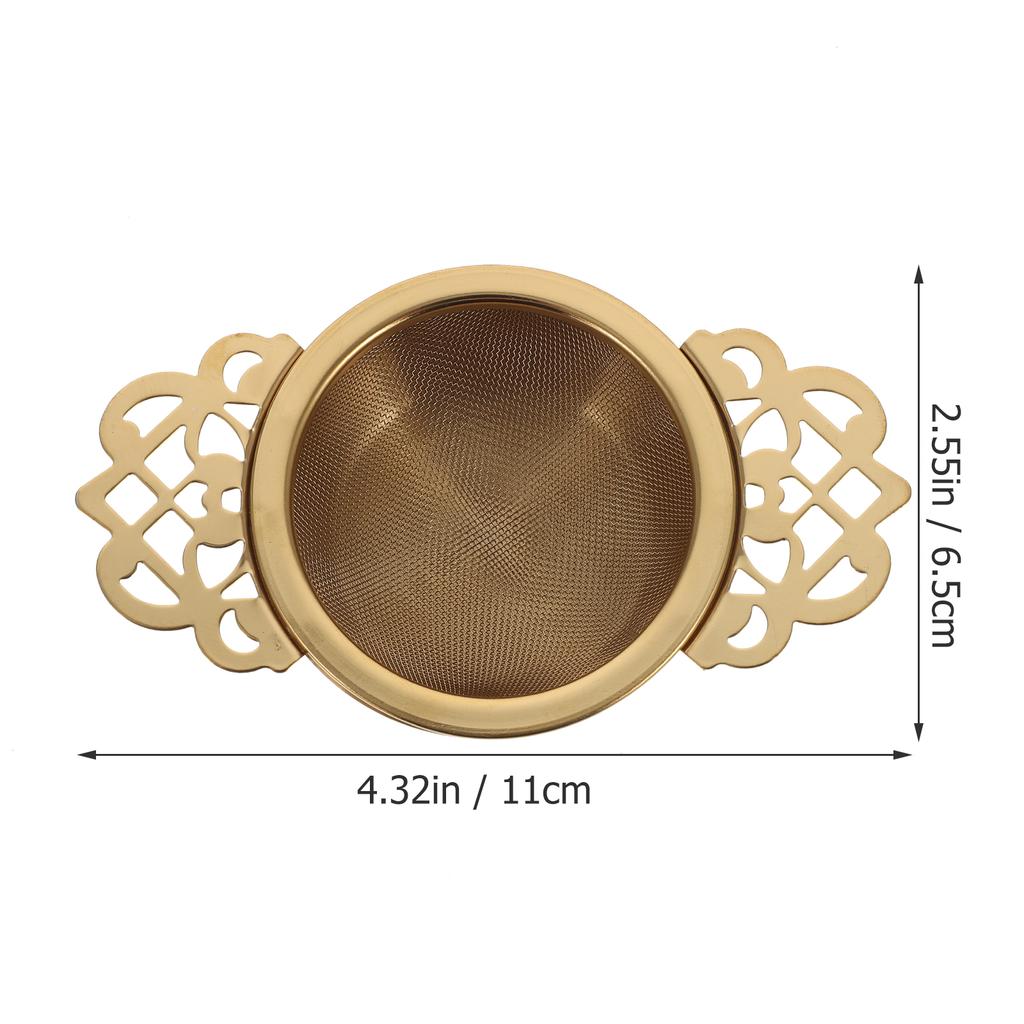 Stainless Steel Tea Strainer Double Handles Mesh Filter High Temperature Resistant For Home Office Tea Ceremony Supply