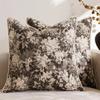 Yarn-Dyed Floral Throw Pillowcase Chenille Fabric Accent Couch Pillow  Sofa Cushion Cover