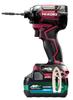 HiKOKI 36V Avvitatore ad impulsi WH36DC Rosso Flared con 2 inserti e inserti per bicipiti Bluetooth, Caricabatterie, Valigetta, (WH36DC(2XPRSZ))