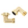 Conector Furtun de Grădină Cot 90 Grade Alamă Cot Furtun de Grădină Adaptor Alamă Solidă (2buc)+ 4 Inele de etanșare suplimentare