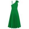 Summer Ladies Elegant Bow Suspender Pleated Irregular Sleeveless Dress For Women