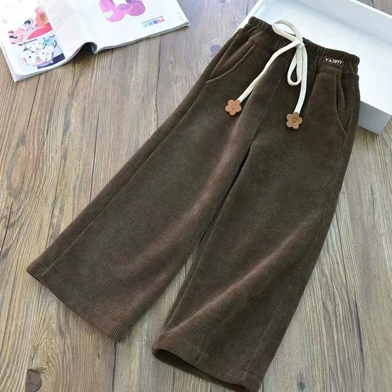 Kids Pants Floral Elasticated Wide-leg Pants Slacks Girls Pants Kids Clothes Girls Winter Clothes Teenage Girls Clothing
