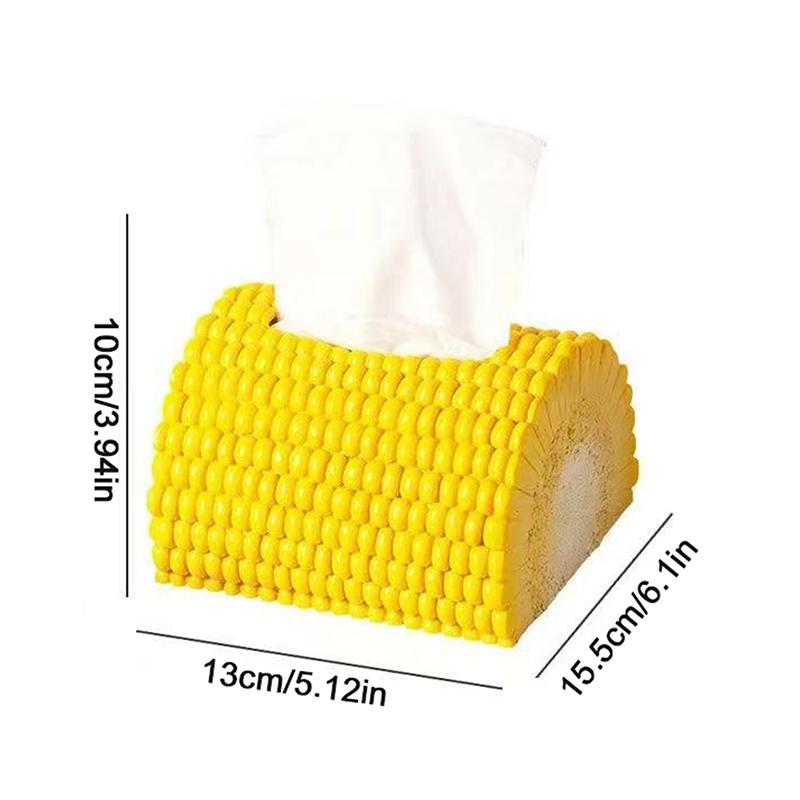 Cutie de șervețele în formă de porumb, recipient decorativ pentru prosoape de hârtie, cutie elegantă de depozitare a șervețelelor, reîncărcabilă, dozator de șervețele, rack