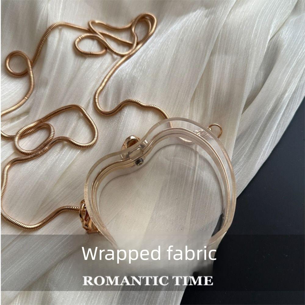 with Chain Strap Clear Acrylic Chain Bag Gold Lock Buckle Small Clutch Purse  Evening