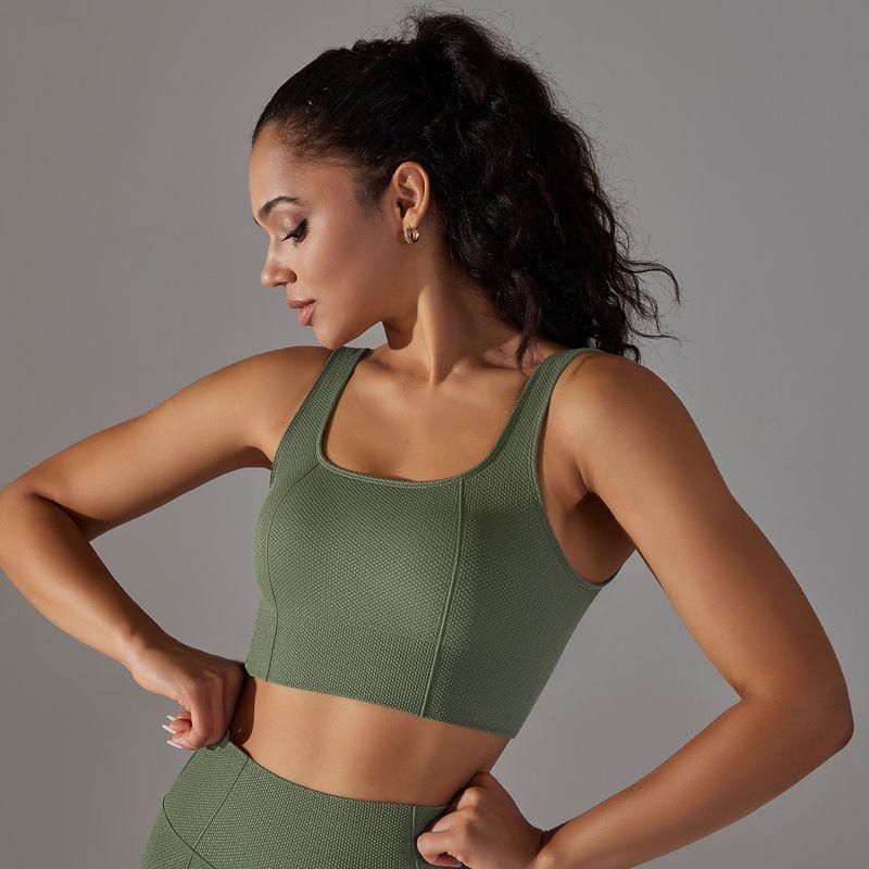 Fashion Seamless Tight High Strength Bubble Wrap Sports Bra for Women Push up Beauty Back Yoga Underwear Running Workout Vest