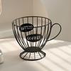 Coffee Pod Basket Metal Wire Large Capacity Reusable Modern Organizer Coffee Pod Holder Organizer for Home Kitchen Study Cafe