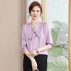 2025 Spring Women's Fashion: Casual V-Neck Chiffon Blouse in New Chinese Style