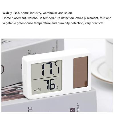 Termometer Hygrometer Soldriven Skrivbords Temperatur Fuktighet Mätare för Inomhus Babyrum Kontor